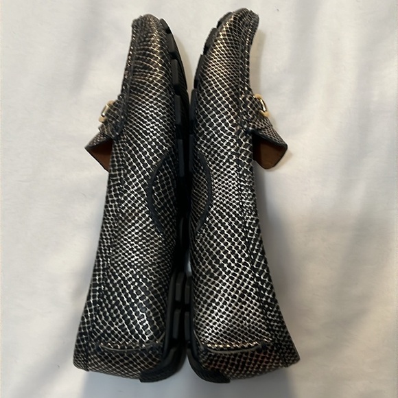 Driver Club USA “Hollywood” Navy/Gold Leather Snake Embossed Driving Moccasins - Picture 3 of 9